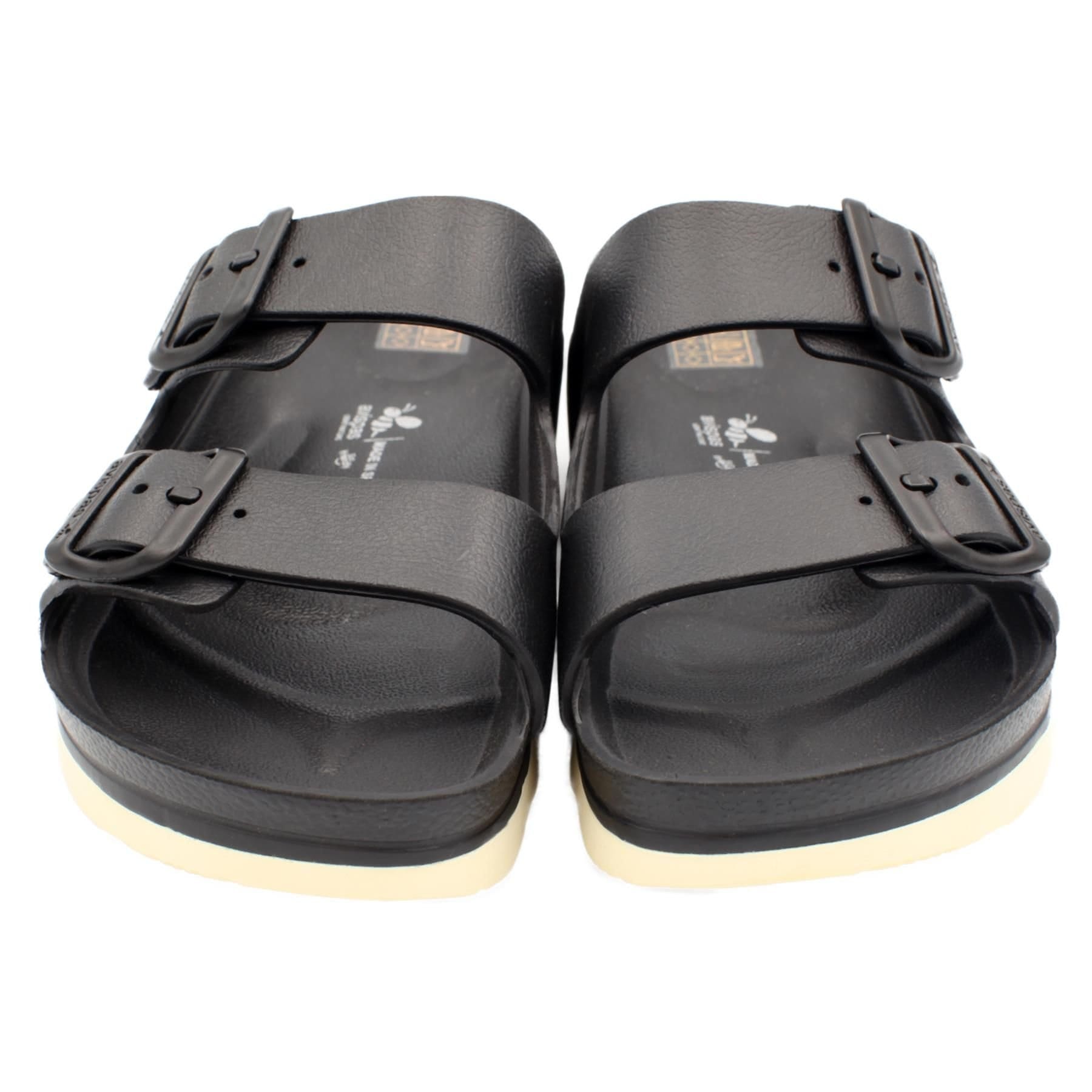 Avispas Avispas Women's Verona' TR Comfort Sole Two-Strap Summer Slide Sandals in Black - 4