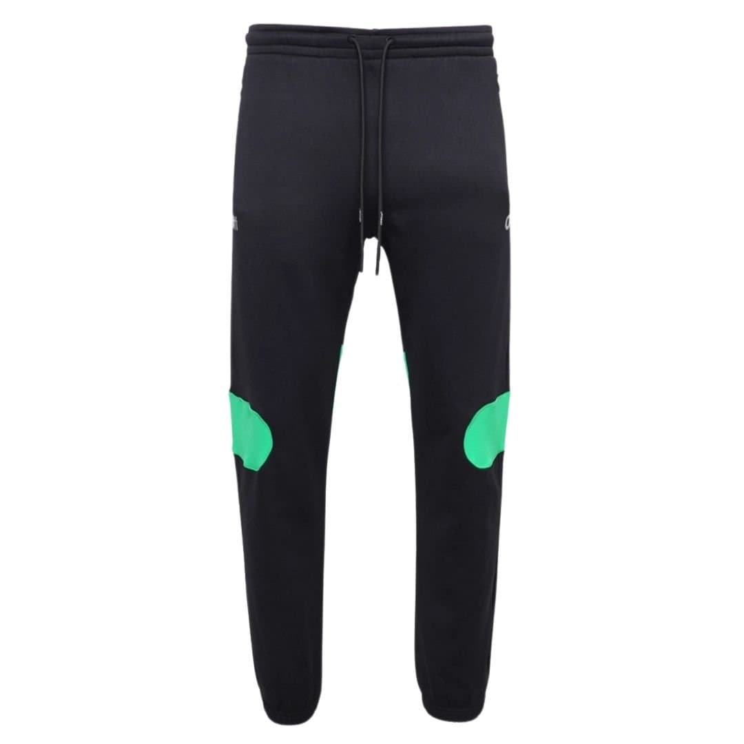 Off-White Off-White Men's Green Diag Outline Design Cuffed Black Sweatpants