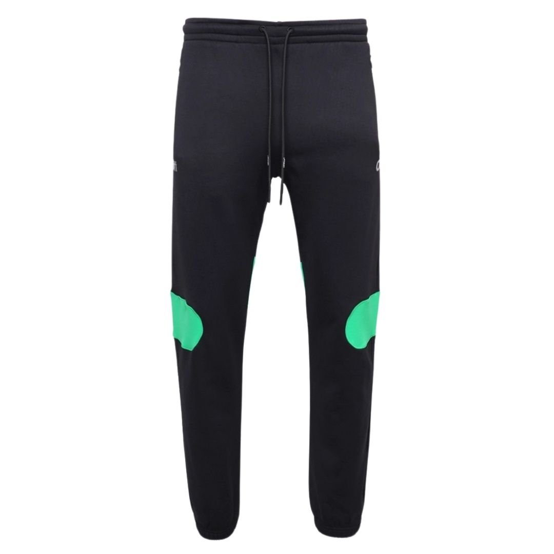 Off-White Off-White Men's Green Diag Outline Design Cuffed Black Sweatpants - 2