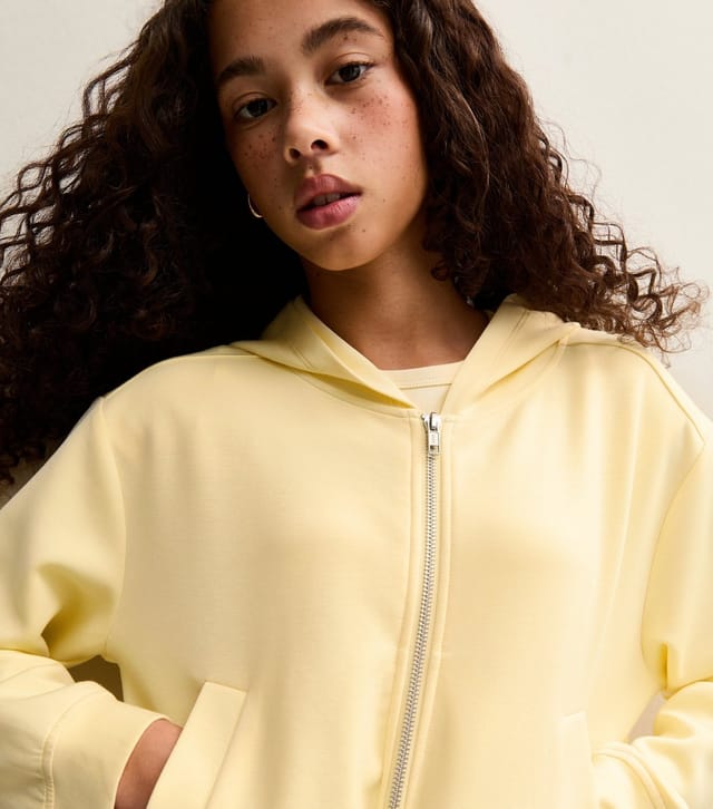 New Look Girls' Light Yellow Zip Up Hoodie New Look - 2