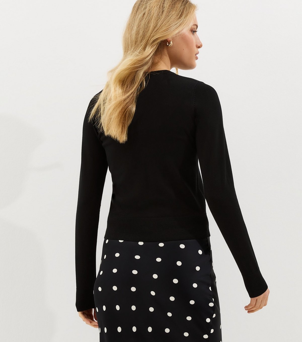 New Look Women's Black Knit Crew Neck Button Up Cardigan New Look - 4