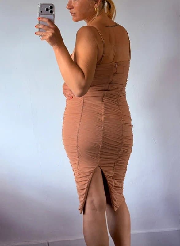Bershka Bershka tulle body con dress ,knee length