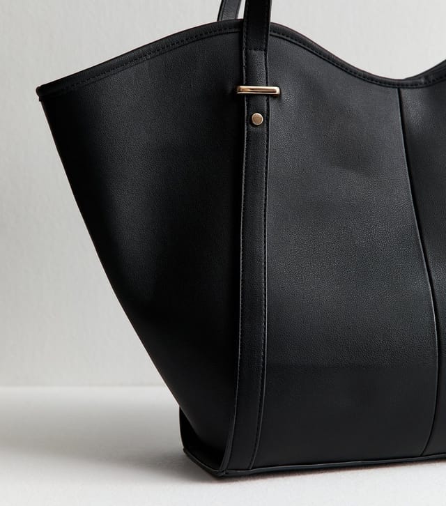 New Look Black Faux Leather Winged Tote Bag New Look - 3