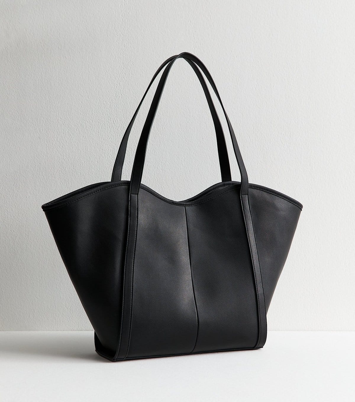 New Look Black Faux Leather Winged Tote Bag New Look - 4