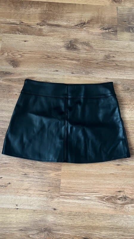 ASOS Asos black zip faux leather mini skirt