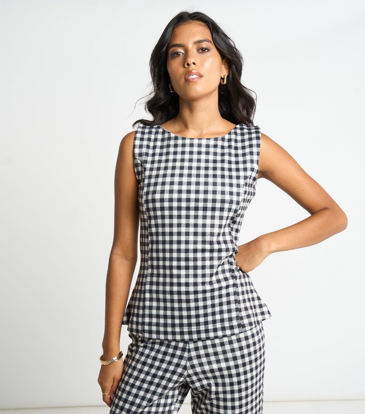 ARCH Women's Black Gingham Sleeveless Top ARCH New Look