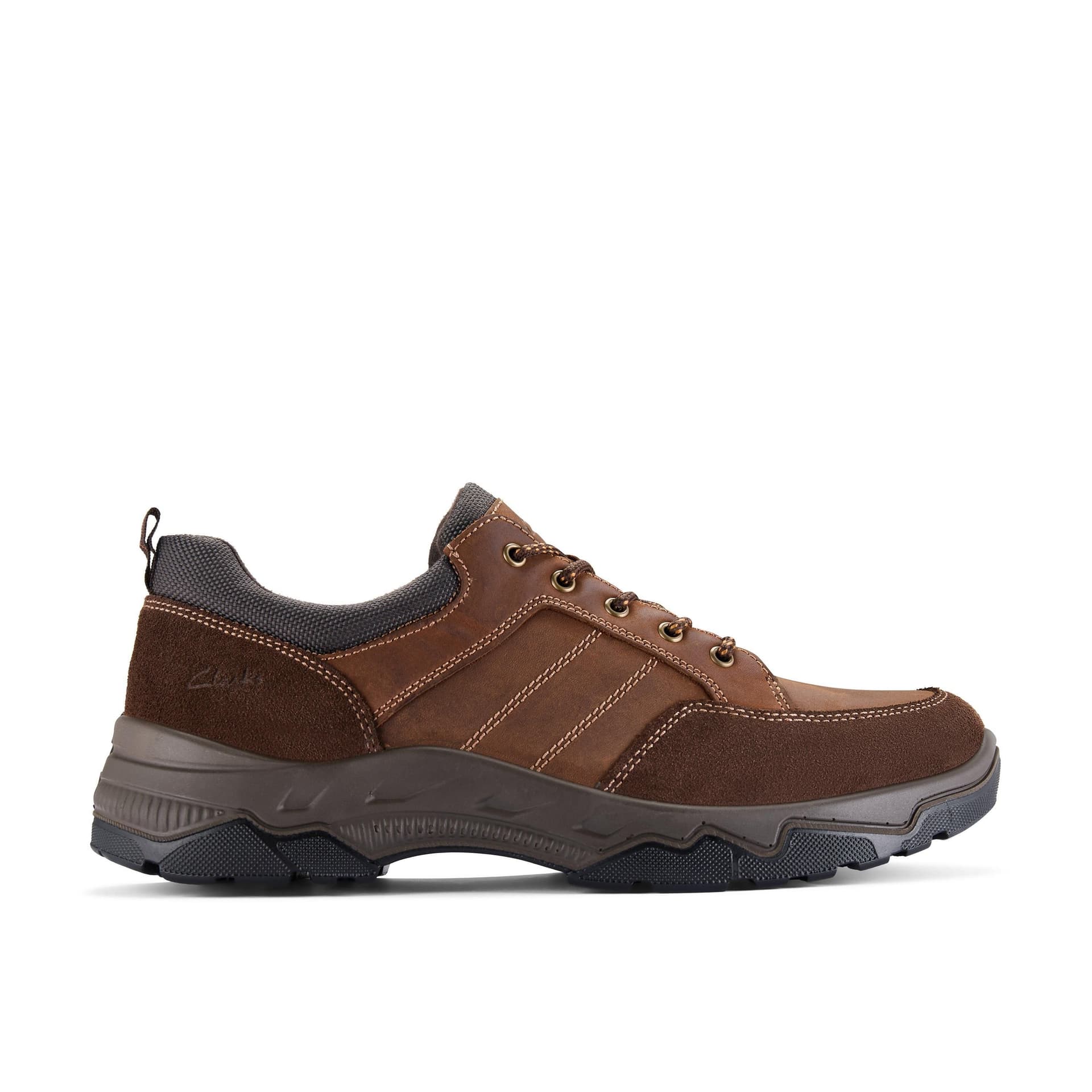 Clarks Clarks Men's Alcombe Lace Brown Leather Trainers, Lace Up
