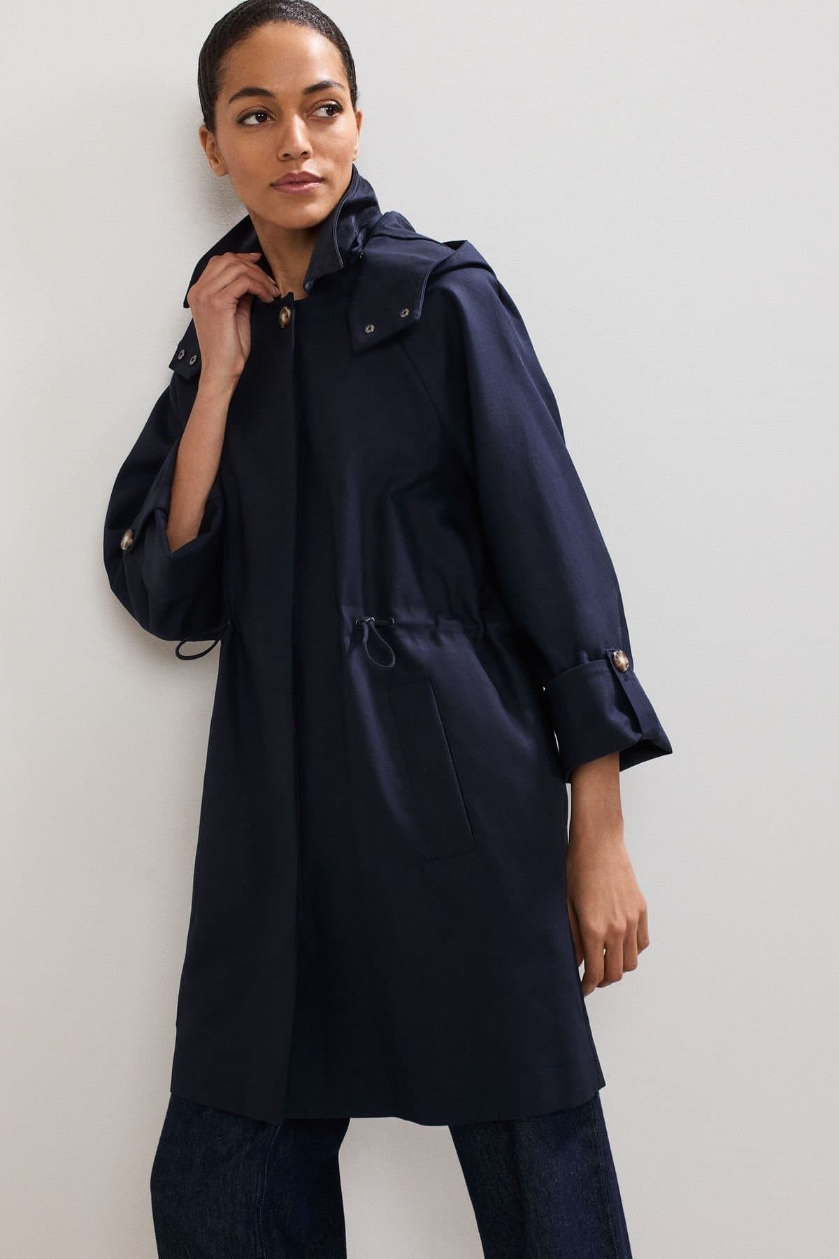 Phase Eight Phase Eight Dark Navy Hooded Coat