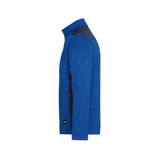James and Nicholson James and Nicholson Men's Strong Knitted Work Fleece Jacket in Red - 3