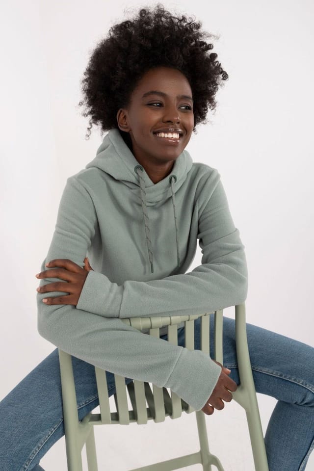 Love Lace Love Lace Women's Insulated Zip Pocket Drawstring Hoodie in Green - 2