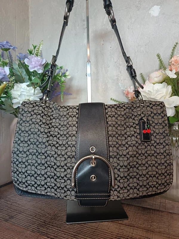 Coach Coach Vintage Y2k Black Signature Soho Top Handle Shoulder Bag Handbag