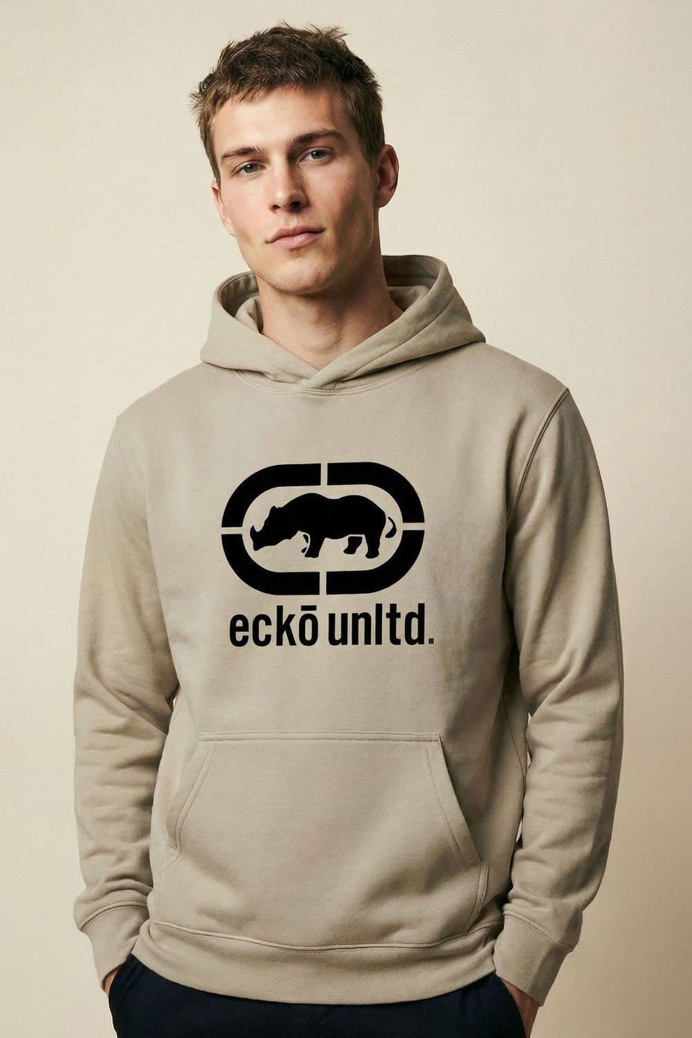 Ecko Untld. Ecko Untld. Men's Epic Logo Hoodie in Light Sand
