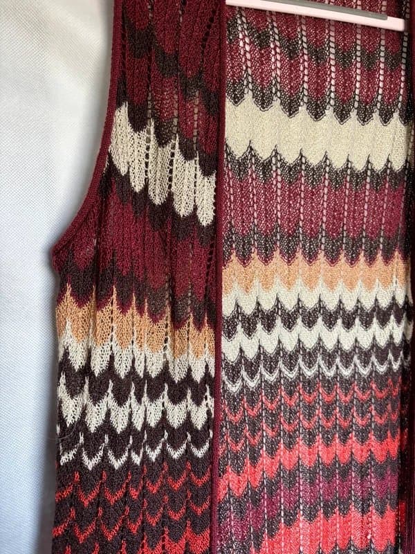 New Look New Look long sleeveless crocheted open cardigan size S U.K. 8-10