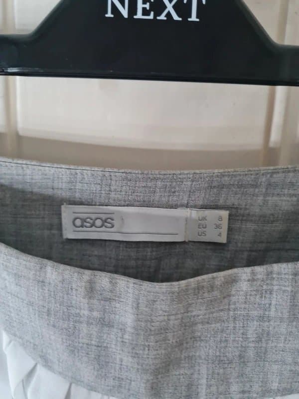asos white Asos white limited edition Grey High waisted culottes wide shorts Cropped sunray Pleat apron skirt