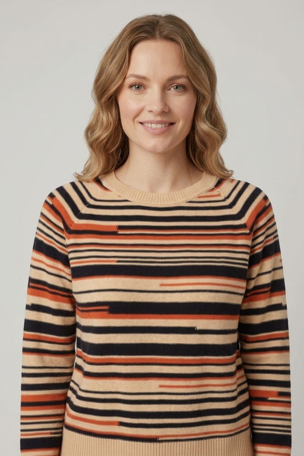 Izabel London Izabel London Women's Striped Print Slim Fit Jumper in Beige