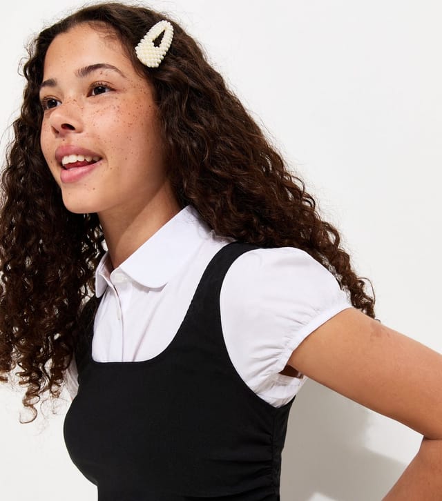 New Look Girls' Black Scoop Neck Sleeveless School Vest Top New Look - 2