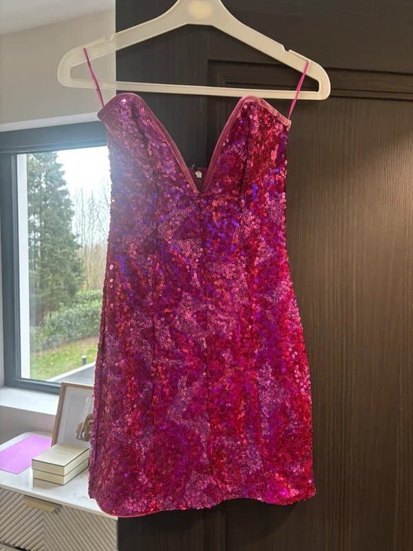 Bershka Bershka Hot Pink Sequin Mini Dress