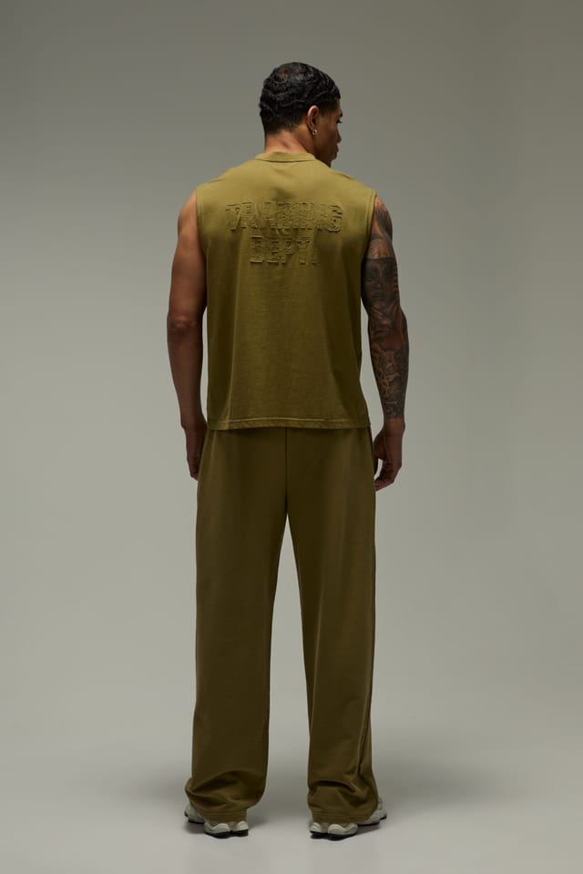 Training Dept. Training Dept. Men's Training Dept Premium Heavyweight 220gsm Oversized Boxy Tank in Olive - 2