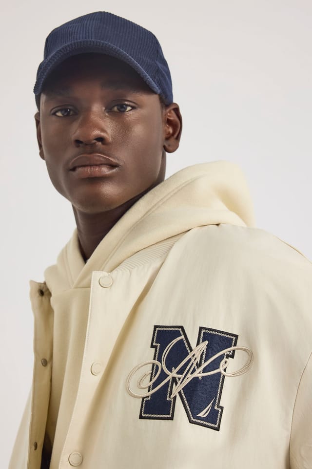 Nautica Nautica Men's Dreman Letterman Jacket in Ivory - 3