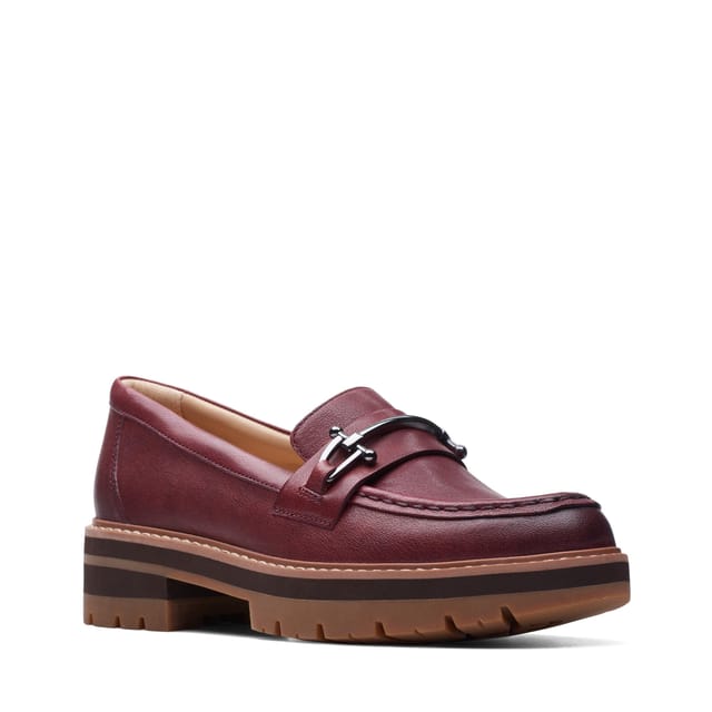 Clarks Clarks Women's Orianna Bit Burgundy Leather Loafers, Slip Ons in Red - 2