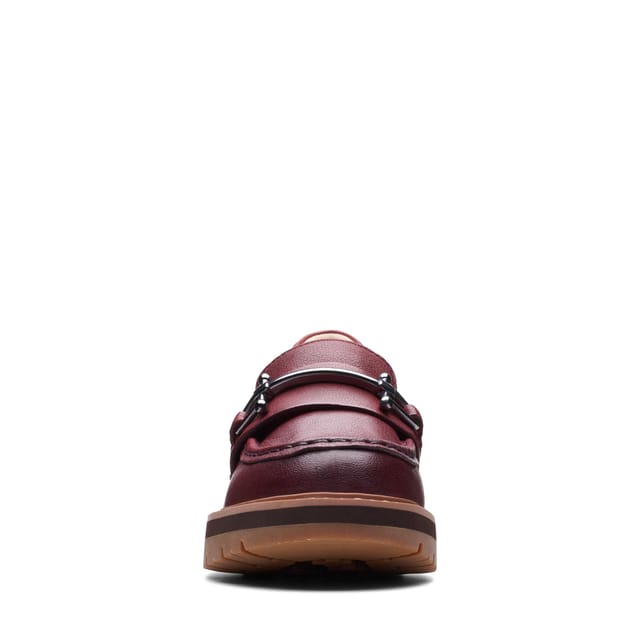 Clarks Clarks Women's Orianna Bit Burgundy Leather Loafers, Slip Ons in Red - 3