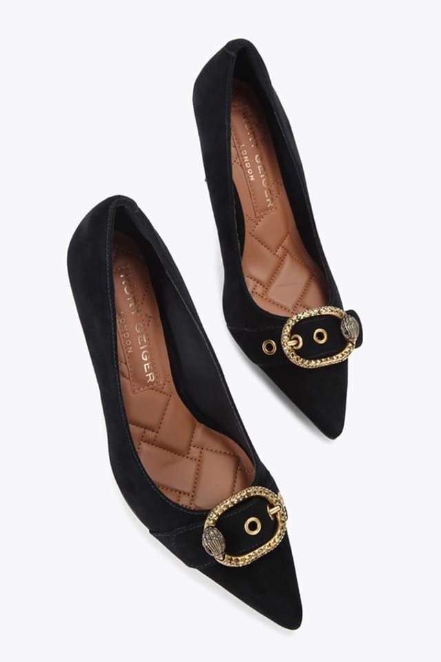 Kurt Geiger London Kurt Geiger London Women's 'Kgl Mayfair Court Sm Egl' Suede Heels in Black - 2