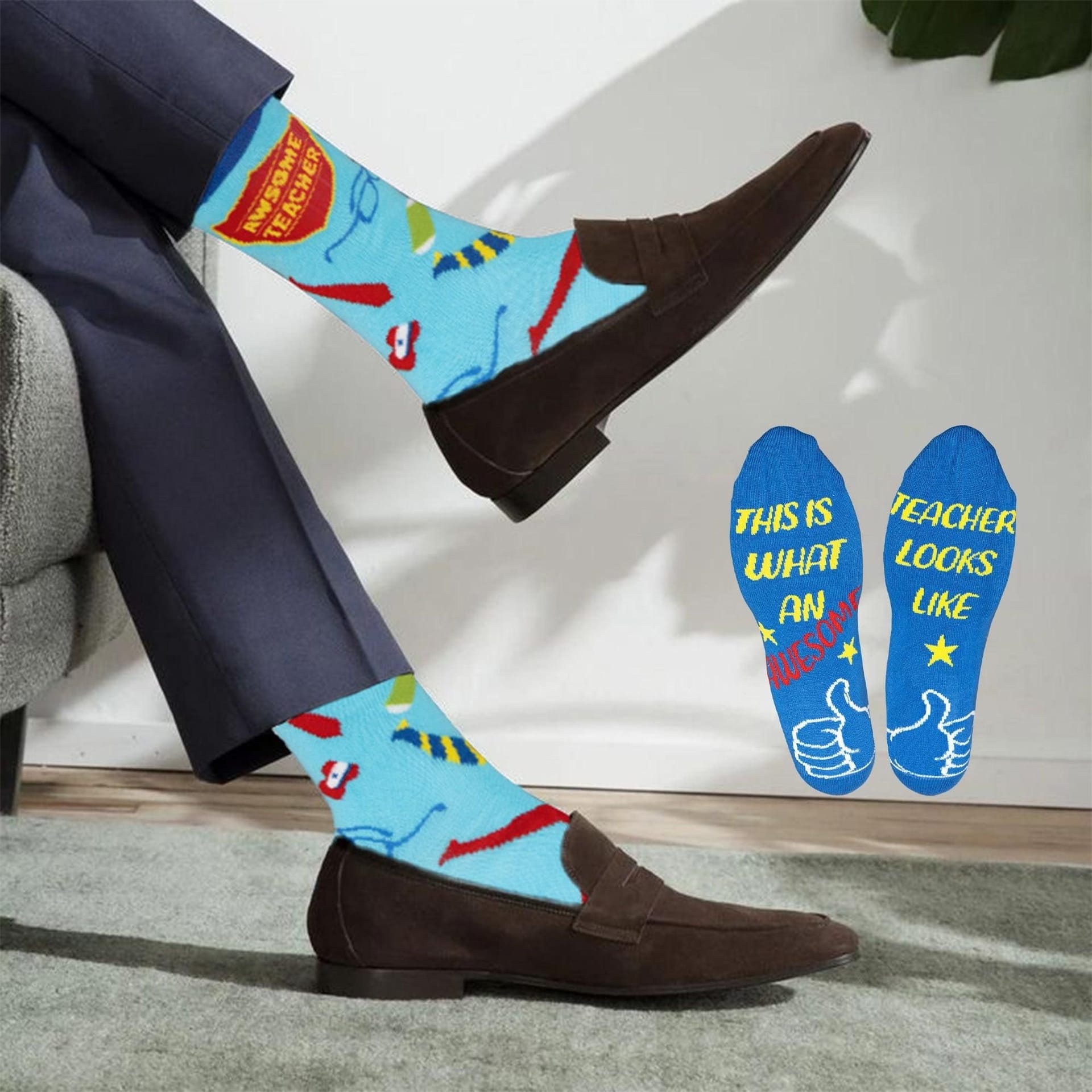 Public Dealz Public Dealz Men's Pack Teacher Cotton Socks Pack of 2 - 4