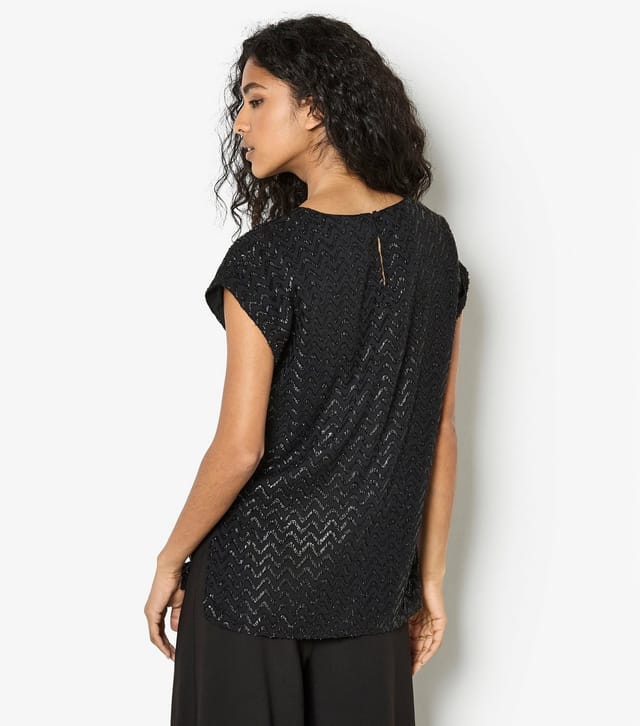Apricot Women's Black Jacquard Grow On T-Shirt Apricot New Look - 3