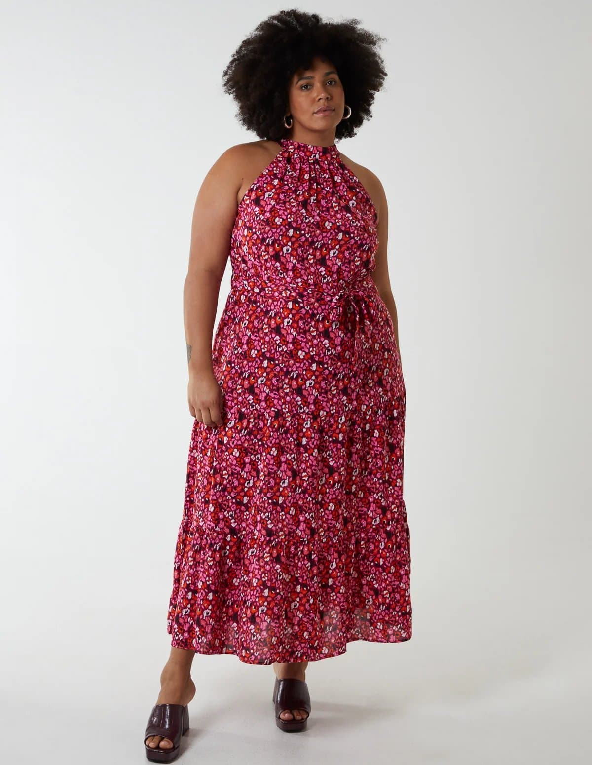 Blue Vanilla Curve Halter Neck Midi Dress
