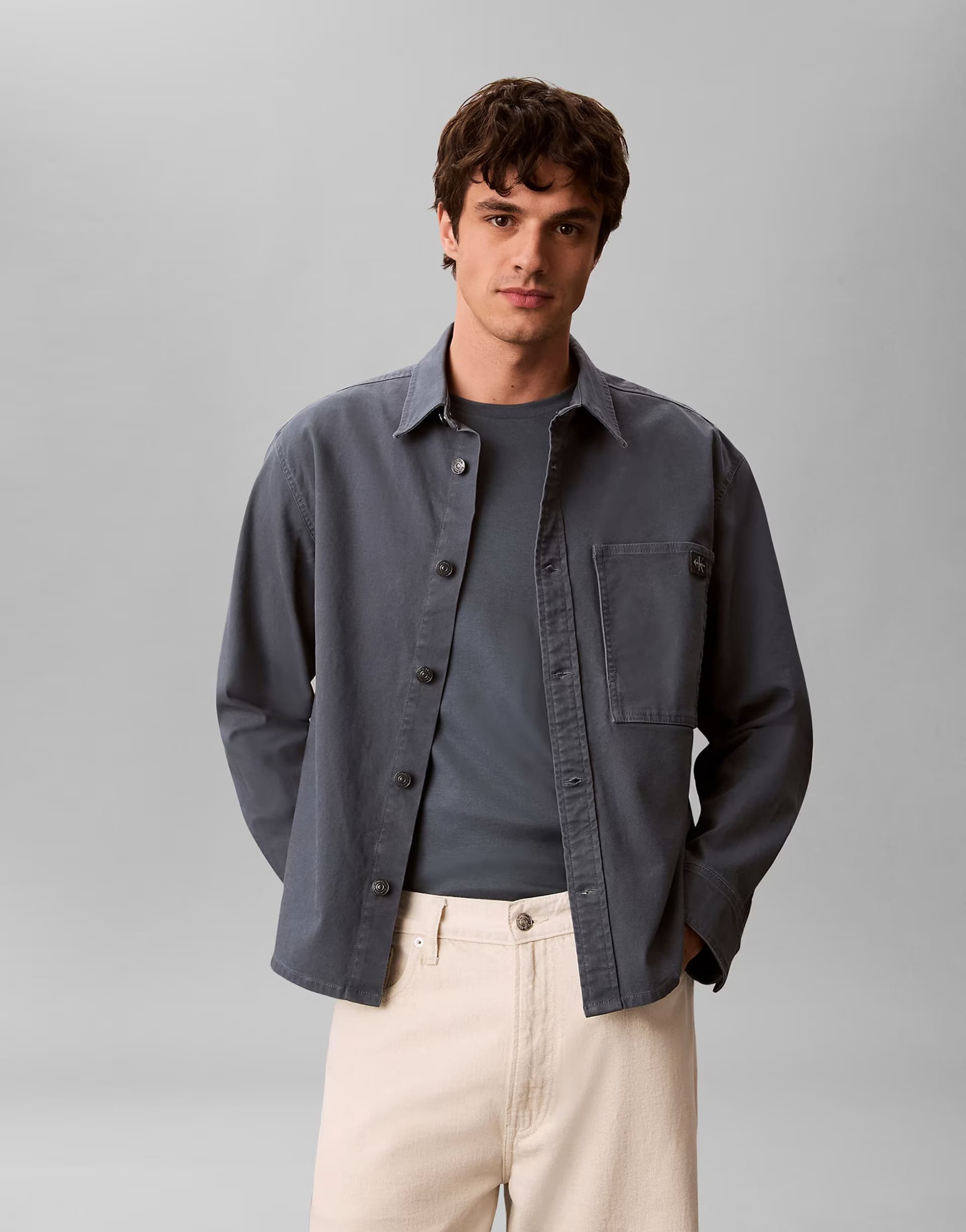 ASOS Calvin Klein Jeans canvas shirt jacket in blue