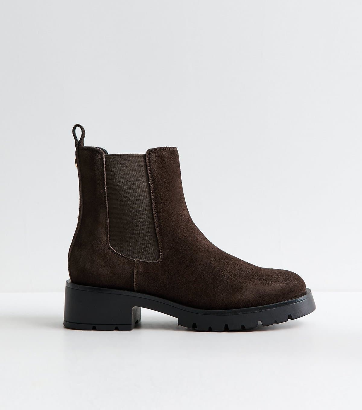 New Look Women's Dark Brown Real Suede Chelsea Boots New Look