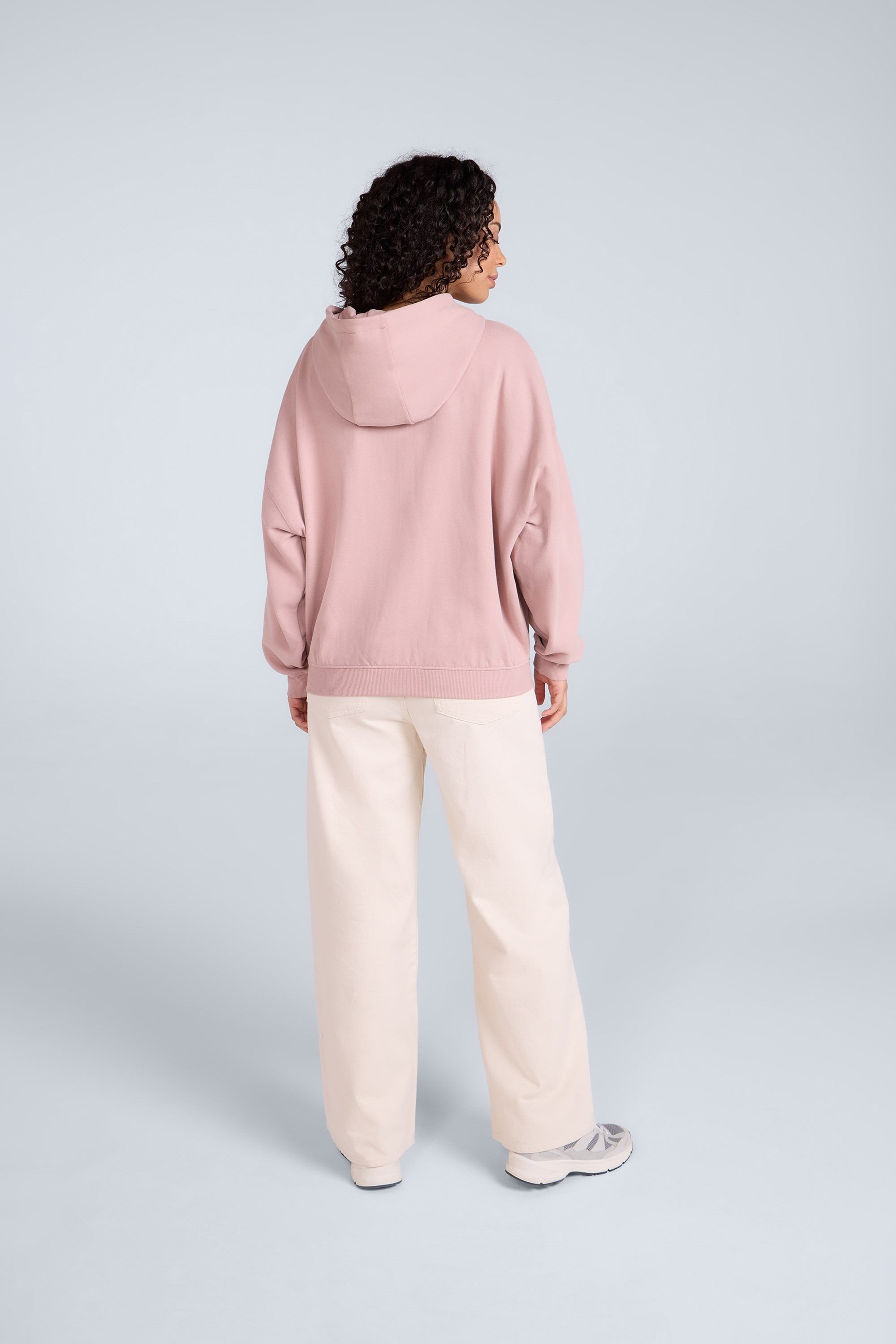 Animal Animal Women's 'Idol' Warm Comfortable Casual 100% Cotton Logo Zip Through Hoodie in Light Pink - 3