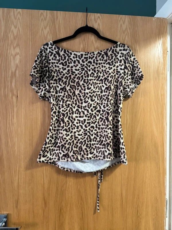 ASOS Design Size 18 ASOS Design Leopard Print Backless Tie Back Top