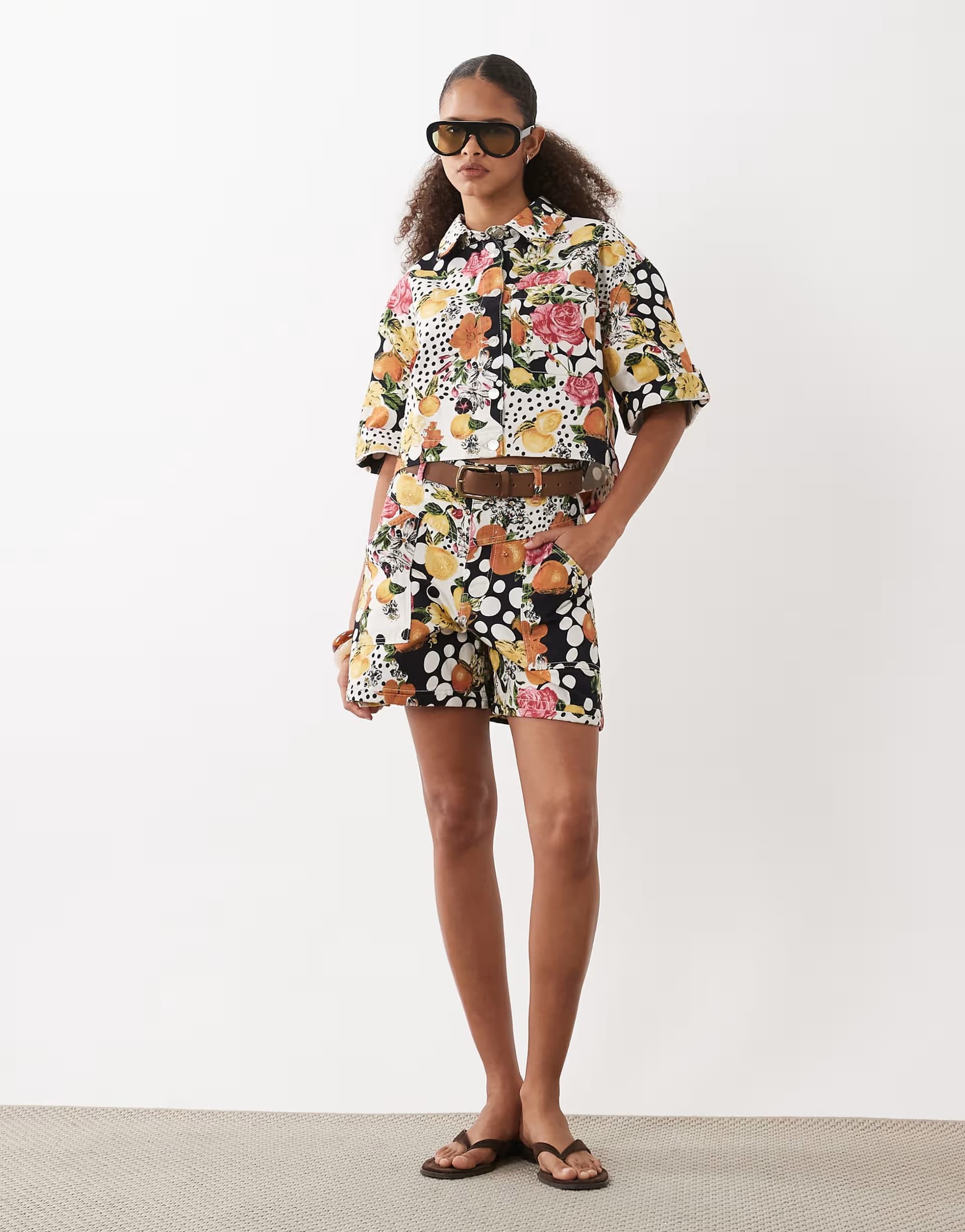 ASOS Denim boxy shirt co-ord in print