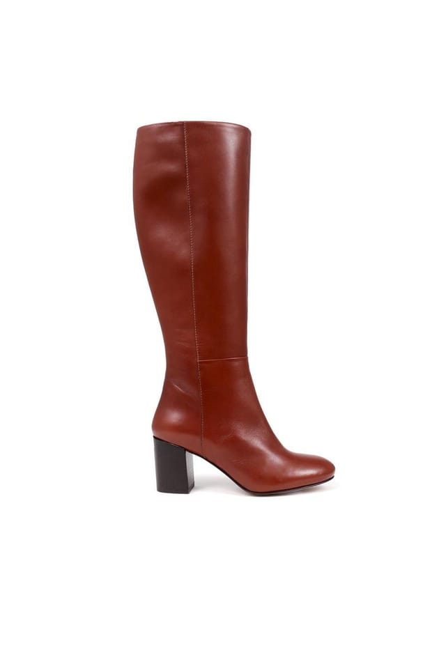 Jones Bootmaker Jones Bootmaker Women's Neptune Large Calf Fit Long Leather Boots in Tan - 2