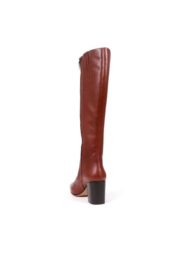 Jones Bootmaker Jones Bootmaker Women's Neptune Large Calf Fit Long Leather Boots in Tan - 3