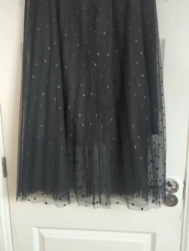 New Look New Look black tulle skirt with polka dots size 12
