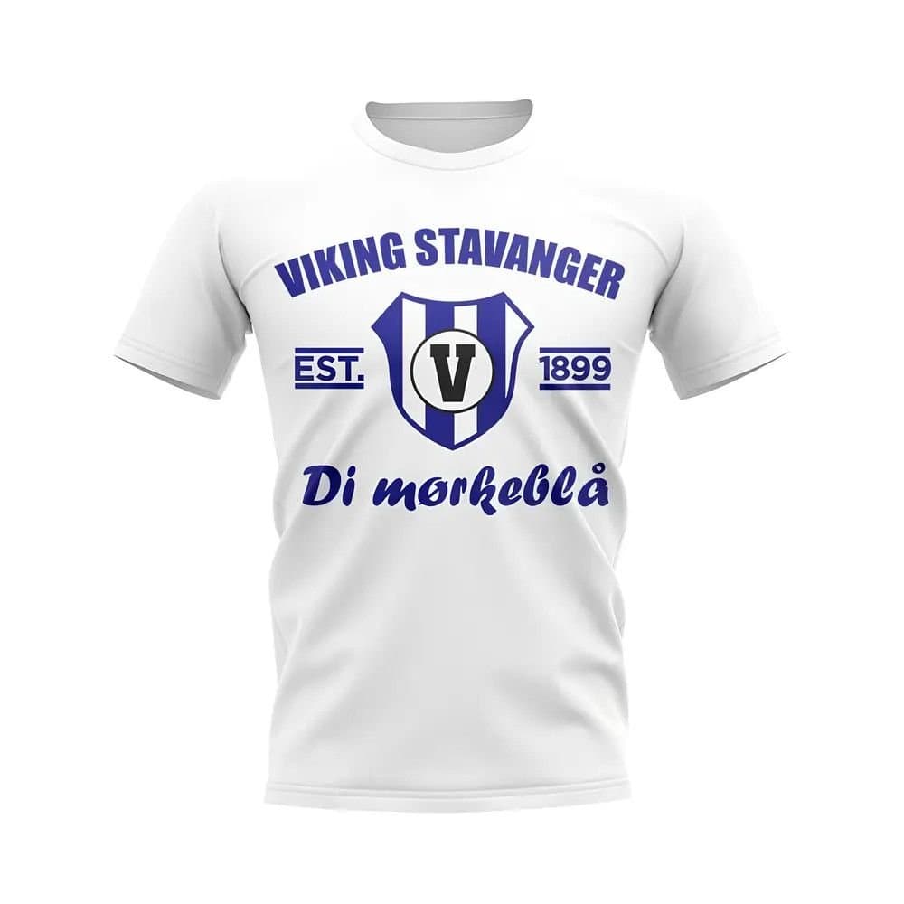 Viking Stravanger Viking Stravanger Men's Personalised Viking Stavanger Established Football T-Shirt in White