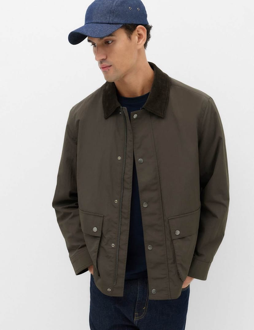 Marks & Spencer M&S Crinkle Lightweight Barn Jacket Dark Mole - 1
