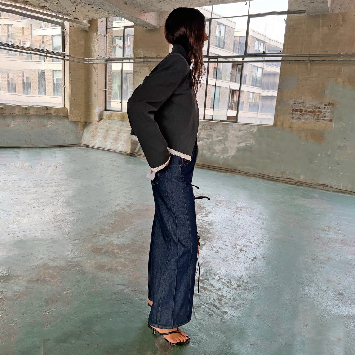 Never Fully Dressed Dark Indigo Soni Wide Jeans