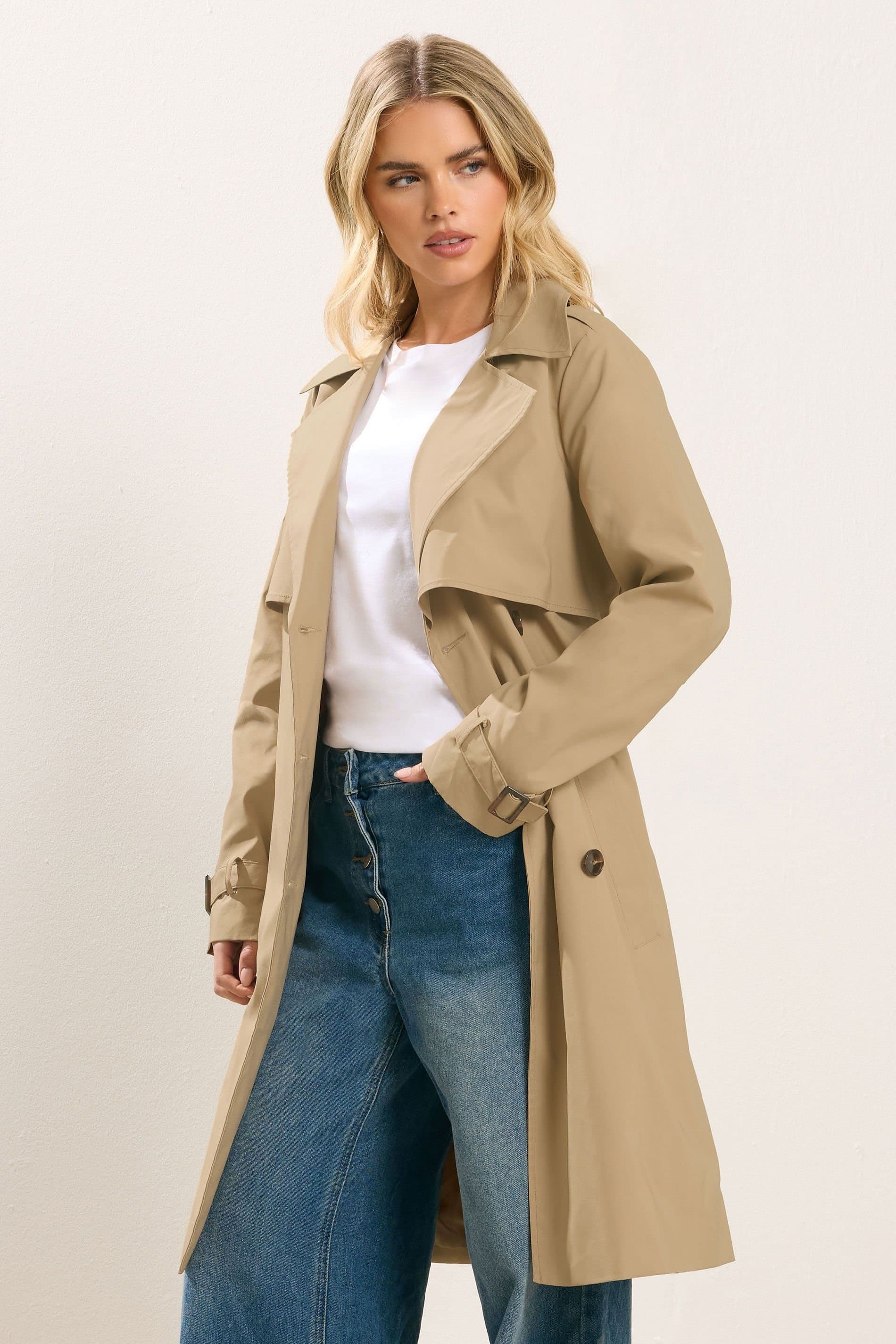 PixieGirl PixieGirl Women's Petite Beige Trench Coat