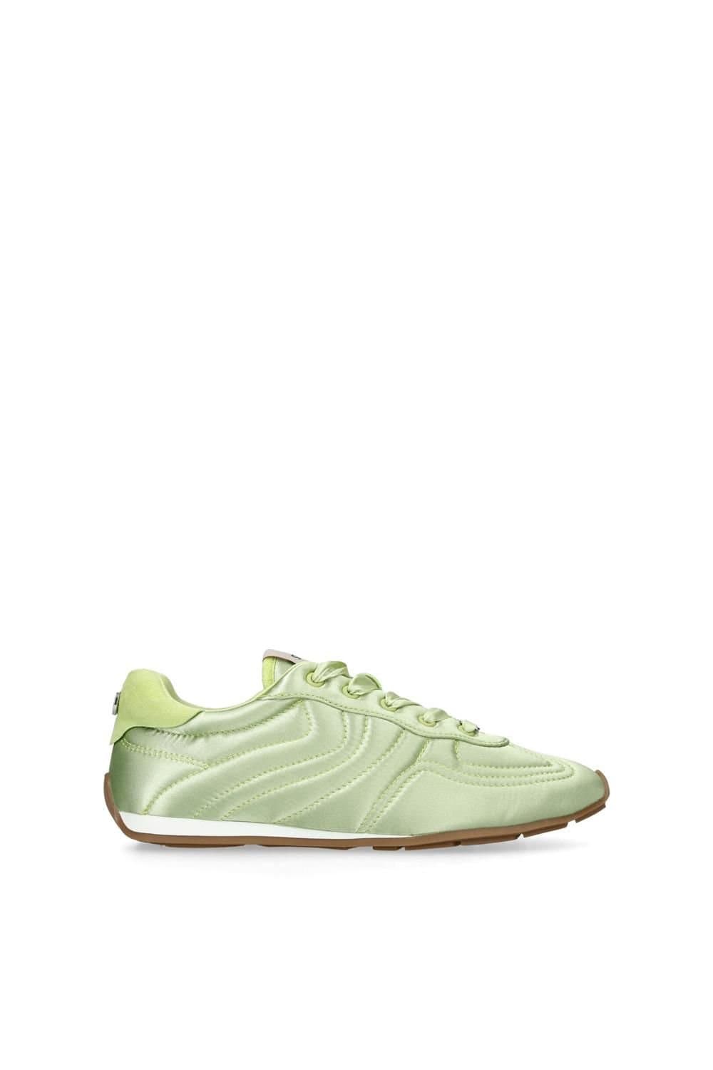 Steve Madden STEVE MADDEN Women's 'Abbi Green Satin' Satin Trainers in Bright Green