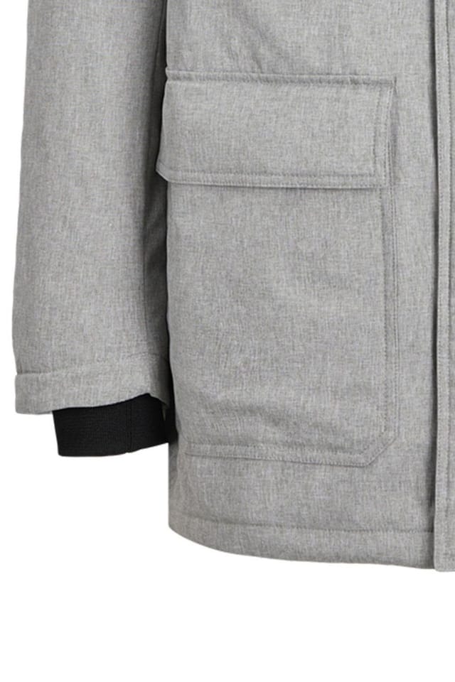 jack & jones Jack & Jones Men's Padded Parka Jacket Grey Melange Hooded Coat - 3