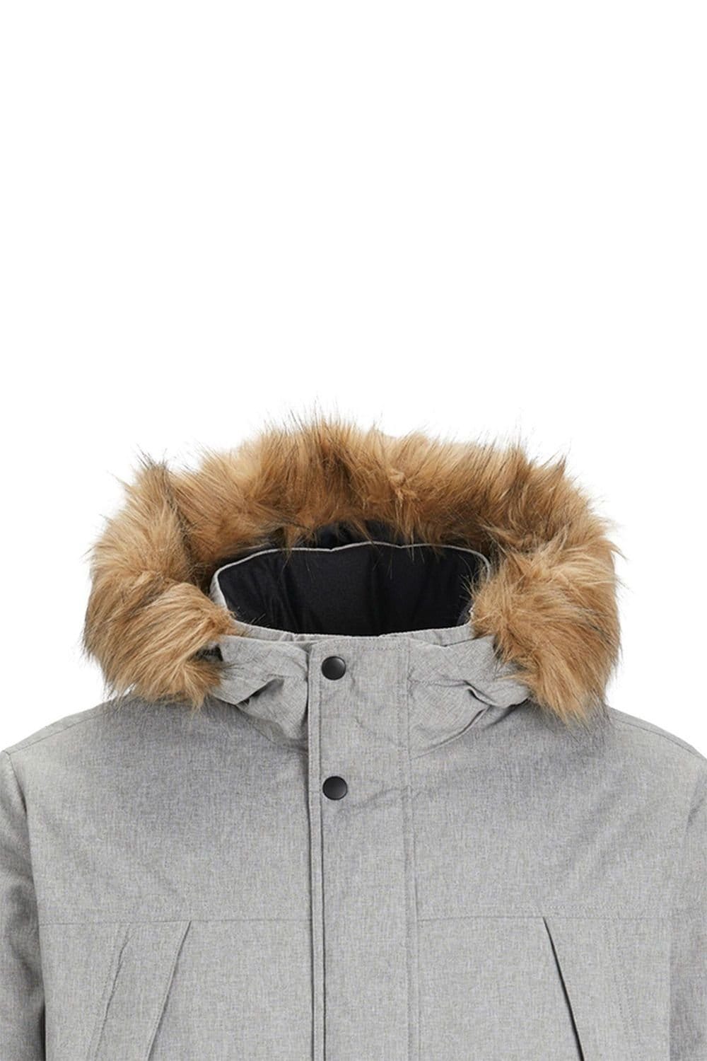 jack & jones Jack & Jones Men's Padded Parka Jacket Grey Melange Hooded Coat - 4