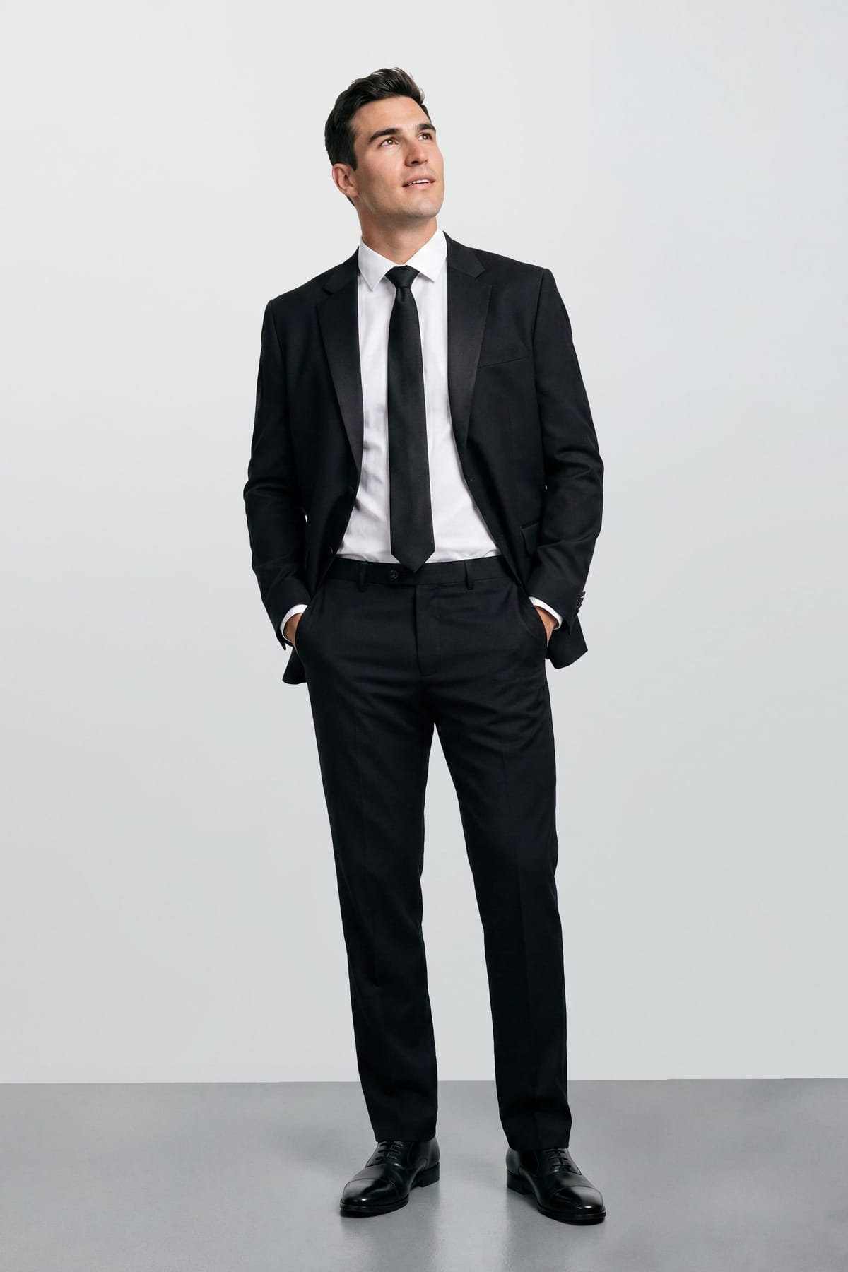 Burton Burton Men's Plus & Tall Black Essential Tuxedo Suit Jacket - 1