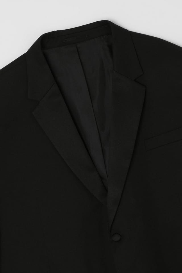 Burton Burton Men's Plus & Tall Black Essential Tuxedo Suit Jacket - 2