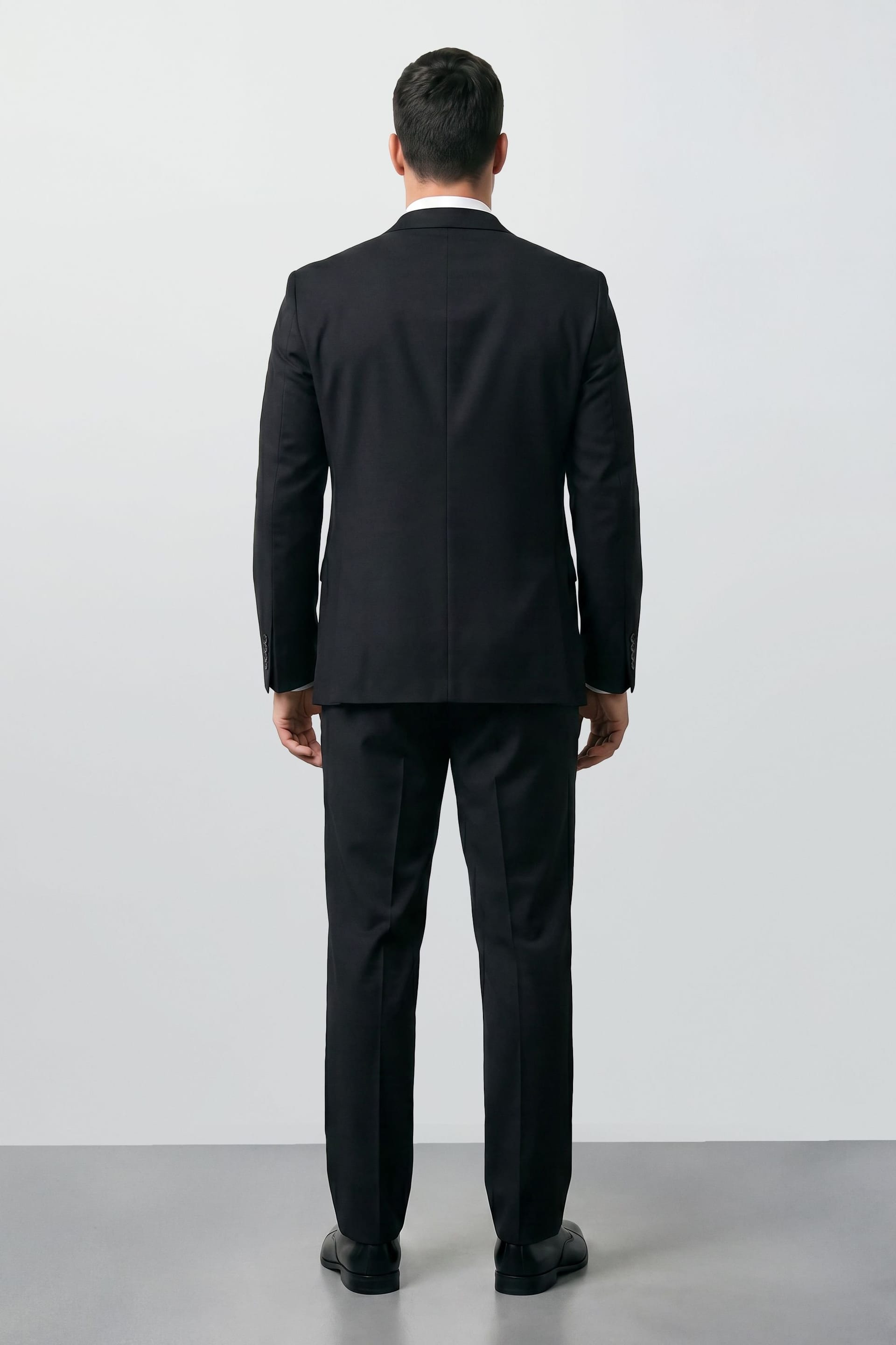 Burton Burton Men's Plus & Tall Black Essential Tuxedo Suit Jacket - 4