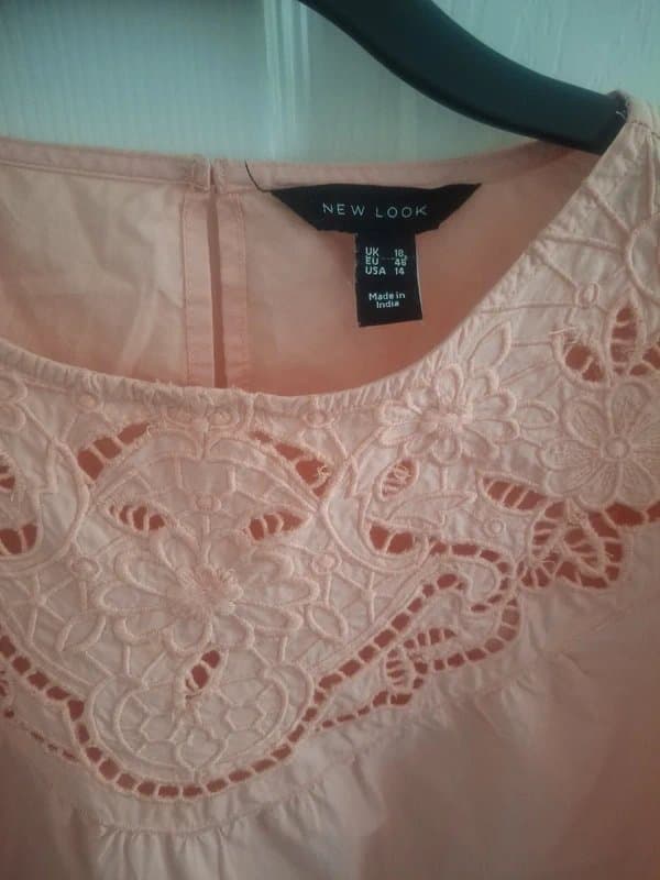 New Look New Look Coral Embroidered Top