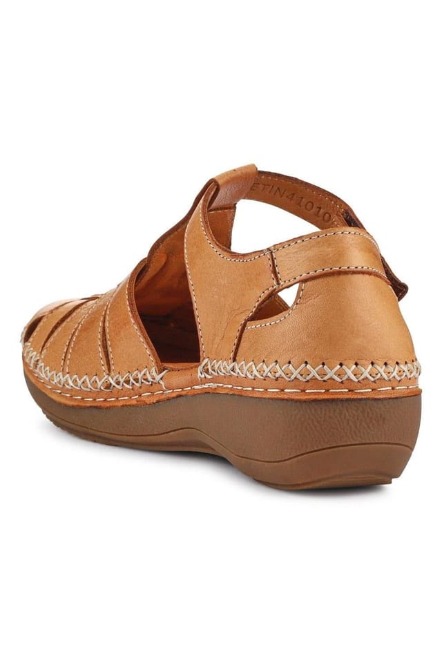 Pavers Pavers Women's Leather Touch Fasten Mary Janes in Brown - 3