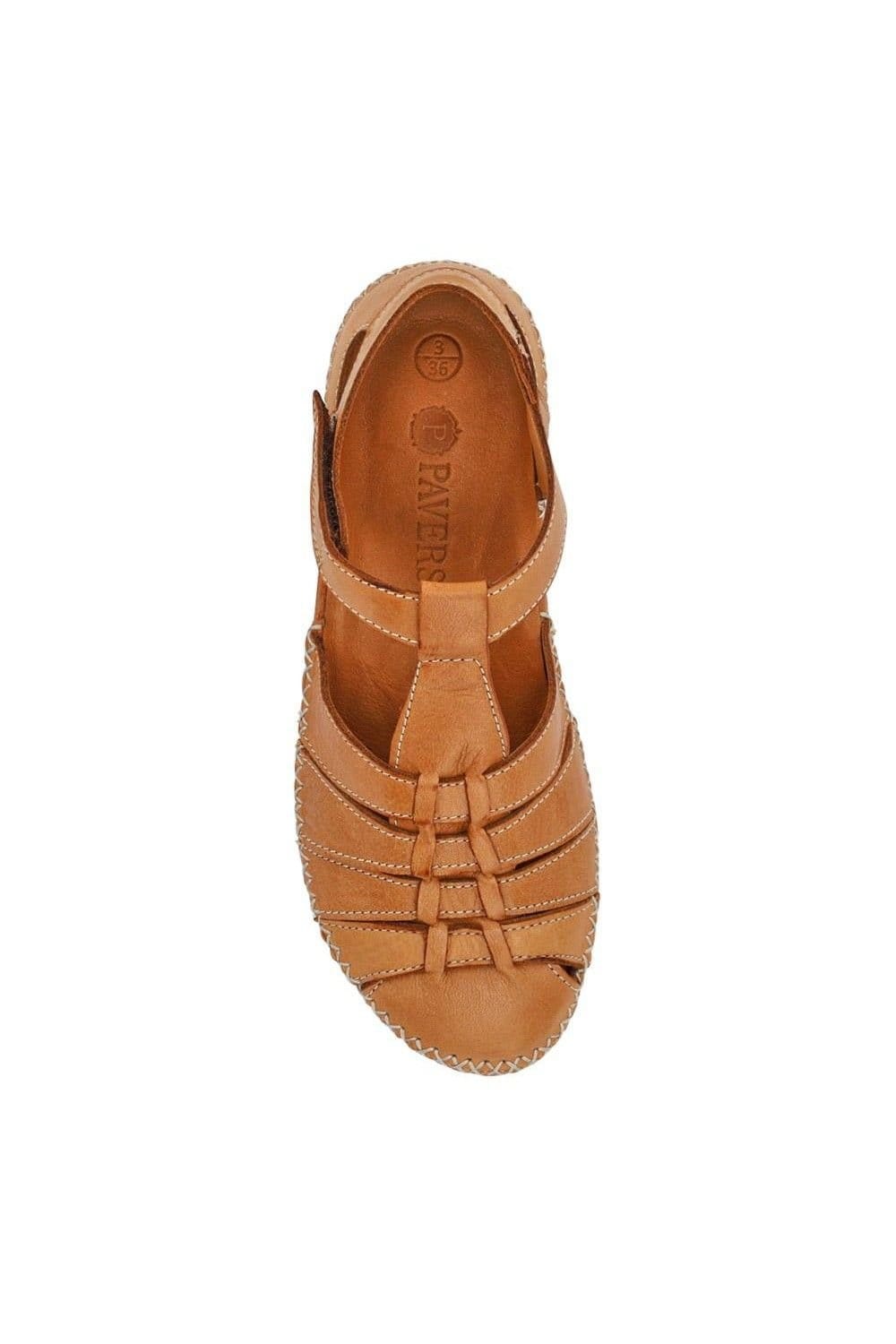 Pavers Pavers Women's Leather Touch Fasten Mary Janes in Brown - 4